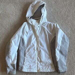 Columbia White and Gray Hooded Jacket
